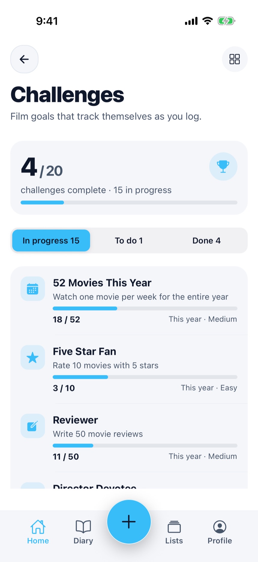 Challenges: Goals that track themselves as you log