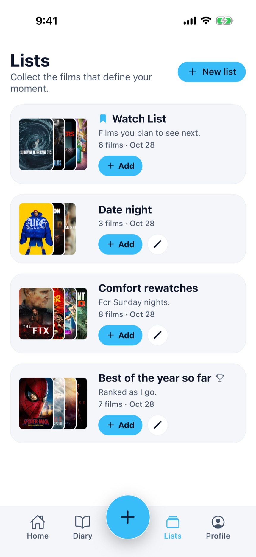 Lists: Your Watch List, rankings and collections
